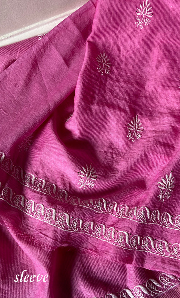 Women's Lakhnavi Handcrafted Maheshwari Mul Chanderi Kurta And Dupatta Set - HONC0275136