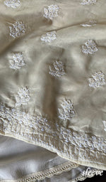 Load image into Gallery viewer, Women&#39;s Lakhnavi Handcrafted Unstitched Cotton Chikankari Suit Material - HONC0294092
