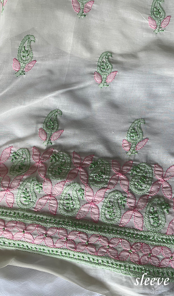 Women's Lakhnavi Handcrafted Cotton Chikankari Suit Material - HONC0291801