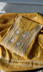 Load image into Gallery viewer, Women&#39;s Lakhnavi Handcrafted Tissue Chanderi Semi - Stitched Kurta And Dupatta Set - HONC0285732
