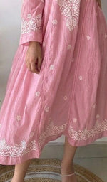 Load image into Gallery viewer, Fariah Women's Lucknowi Handcrafted Mul Chanderi Chikankari Kurti - HONC0846498