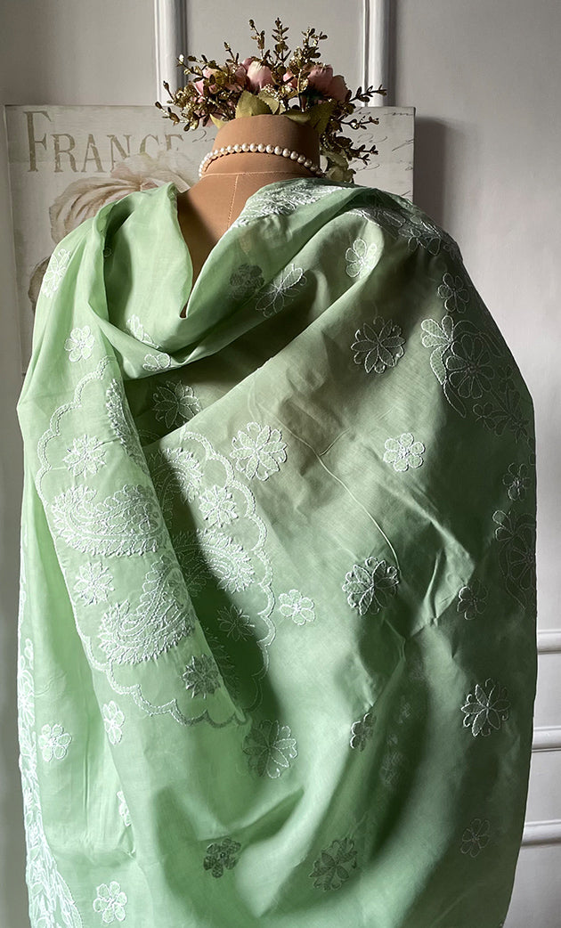 Women's Lakhnavi Handcrafted Cotton Chikankari Saree - HONC0320896