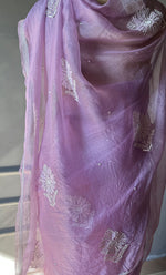 Load image into Gallery viewer, Amna Women&#39;s Lucknowi Handcrafted Pure Organza Silk Chikankari Saree - HONC0297170
