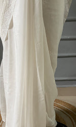Load image into Gallery viewer, Women&#39;s Lakhnavi Handcrafted Mul Chanderi Chikankari Saree - HONC0301810

