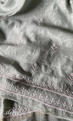 将图像加载到图库查看器中， Mehr Women&#39;s Lakhnavi Handcrafted Maheshwari Mul Chanderi Unstitched Kurta And Dupatta Set- HONC0286684
