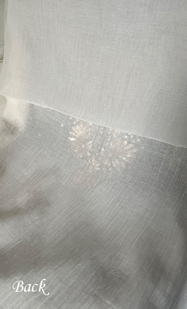 Women's Lakhnavi Handcrafted Mul Chanderi Unstitched Kurta And Dupatta Set- HONC0338716