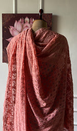 Load image into Gallery viewer, Women's Lakhnavi Handcrafted Viscose Georgette Chikankari Saree - HONC0337525