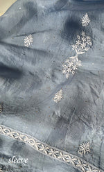 Load image into Gallery viewer, Afeera Women&#39;s Lakhnavi Handcrafted Pure Organza Chikankari Unstitched Kurta And Dupatta Set- HONC0302226
