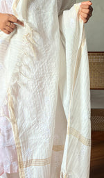 Load image into Gallery viewer, Women&#39;s Lakhnavi Handcrafted Chanderi Silk Chikankari Dupatta - HONC068109
