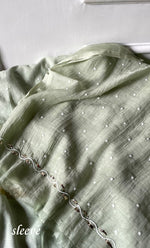 Load image into Gallery viewer, Women's Lakhnavi Handcrafted Mul Chanderi Unstitched Chikankari Full Suit Material - HONC0311949