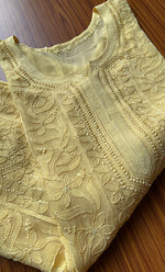 Load image into Gallery viewer, Yellow Lucknowi Chikankari kurtas
