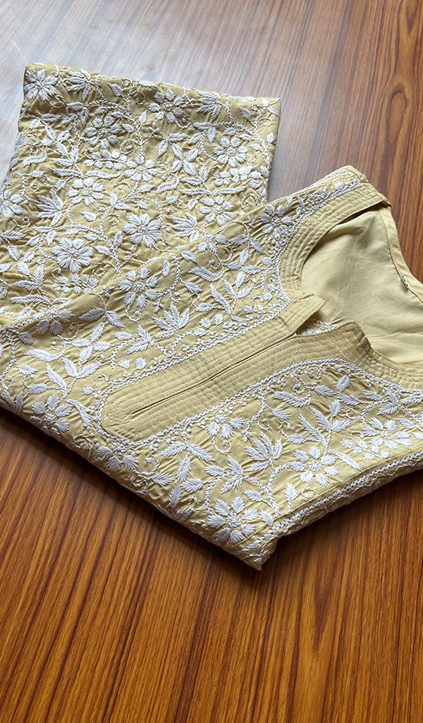 Women's Lucknowi Handcrafted Cotton Chikankari Kurti - HONC0301009