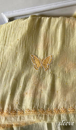 Load image into Gallery viewer, Women's Lakhnavi Handcrafted Mul Chanderi Unstitched Chikankari Full Suit Material - HONC0339581