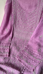 Load image into Gallery viewer, Women&#39;s Lakhnavi Handcrafted Mul Chanderi Semi - Stitched Kurta And Dupatta Set - HONC0235315
