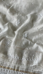 Load image into Gallery viewer, Haaniya Women&#39;s Lakhnavi Handcrafted Mul Chanderi Unstitched Kurta And Dupatta Set - HONC0283626
