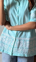 Load image into Gallery viewer, Arushi Women's Lakhnavi Handcrafted Cotton Chikankari Shirt - HONC0354142