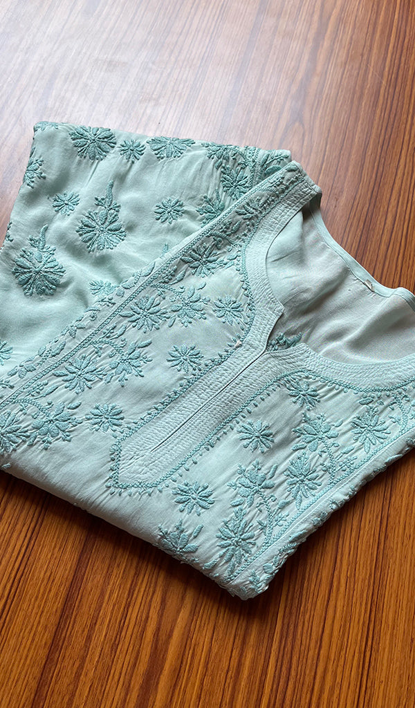 Women's Lucknowi Handcrafted Muslin Chikankari Kurti - HONC0301045