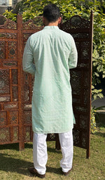 Load image into Gallery viewer, Men&#39;s Faux-Georgette Hakoba Kurta - HONC0261832
