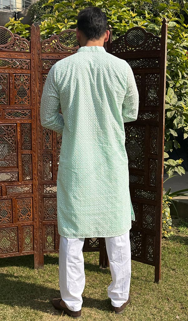 Men's Faux-Georgette Hakoba Kurta - HONC0261832