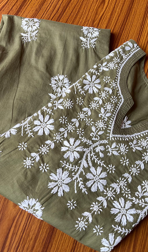 Women's Lucknowi Handcrafted Cotton Chikankari Kurti - HONC0301058