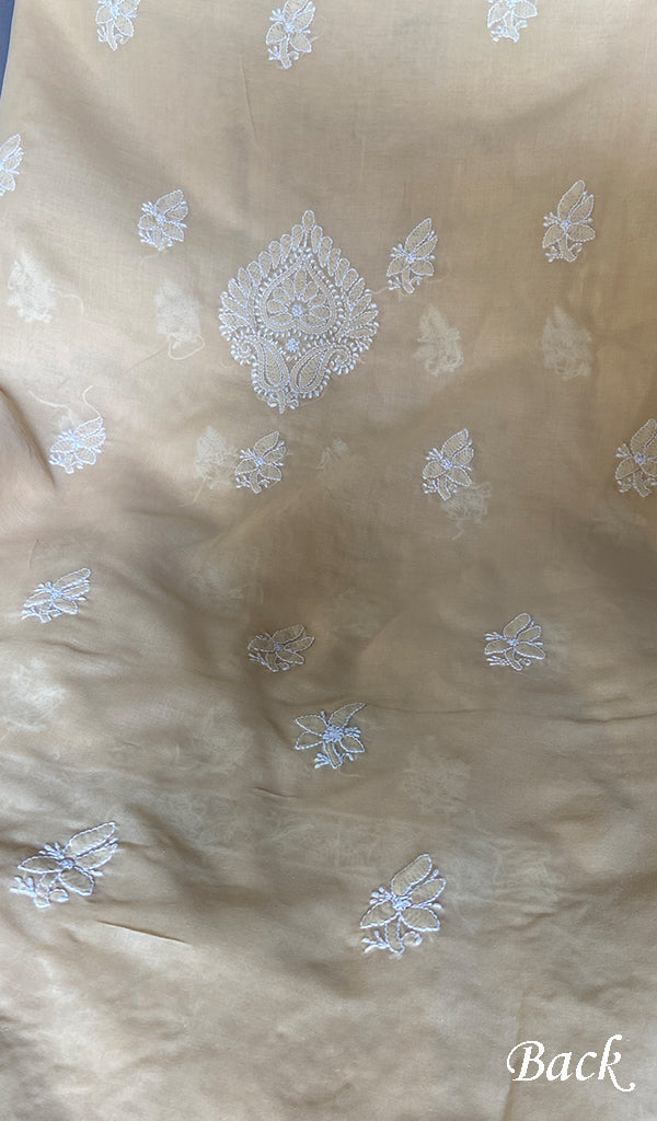 Women's Lakhnavi Handcrafted Cotton Unstitched Chikankari Suit Material - HONC0354998