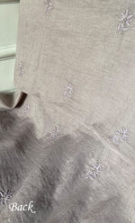 Load image into Gallery viewer, Women's Lakhnavi Handcrafted Mul Chanderi Unstitched Chikankari Full Suit Material - HONC0328112