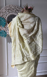 将图像加载到图库查看器中， Women&#39;s Lakhnavi Handcrafted Chanderi Silk  Chikankari Saree - HONC0312053
