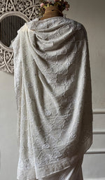 Load image into Gallery viewer, Women's Lakhnavi Handcrafted Pure Silk Georgette Chikankari Saree- HONC0325906