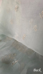 将图像加载到图库查看器中， Women's Lakhnavi Handcrafted Pure Organza Chikankari Unstitched Kurta And Dupatta Set- HONC0329220
