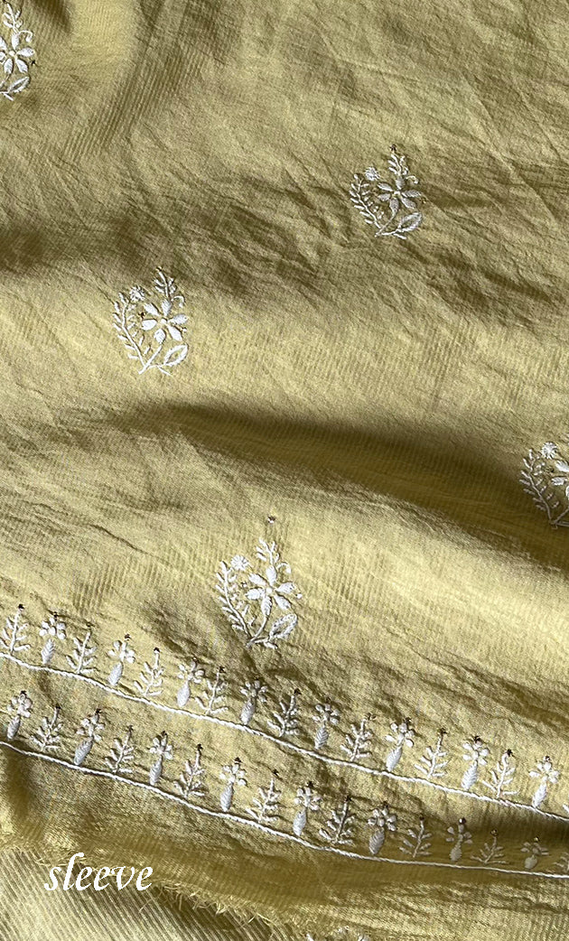 Women's Lakhnavi Handcrafted Maheshwari Mul Chanderi Unstitched Kurta And Dupatta Set - HONC0275138