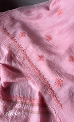 将图像加载到图库查看器中， Women's Lakhnavi Handcrafted Mul Chanderi Unstitched Kurta And Dupatta Set- HONC0307430