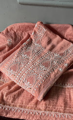 将图像加载到图库查看器中， Women&#39;s Lakhnavi Handcrafted Mul Chanderi Semi - Stitched Kurta And Dupatta Set - HONC0284757
