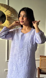 将图像加载到图库查看器中， Anisa Women's Lakhnavi Handcrafted Cotton Chikankari Kurti - HONC0356958