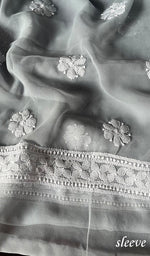 Load image into Gallery viewer, Women&#39;s Lucknowi Handcrafted Faux-Georgette Chikankari Suit Material - HONC0274394

