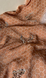 Load image into Gallery viewer, Haaniya Women&#39;s Lakhnavi Handcrafted Mul Chanderi Unstitched Kurta And Dupatta Set - HONC0260573
