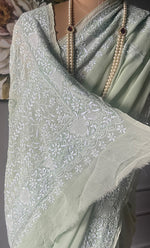Load image into Gallery viewer, Women&#39;s Lakhnavi Handcrafted Pure Silk Georgette Chikankari - HONC0284208

