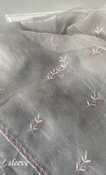 Load image into Gallery viewer, Rose Women&#39;s Lakhnavi Handcrafted Pure Organza Chikankari Unstitched Kurta And Dupatta Set- HONC0305186
