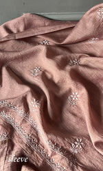 Load image into Gallery viewer, Women's Lakhnavi Handcrafted Munga Silk Chikankari Kurta And Dupatta Set- HONC0285378