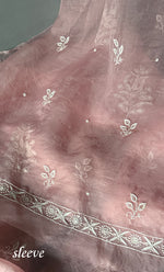 Load image into Gallery viewer, Women&#39;s Lakhnavi Handcrafted Pure Organza Chikankari Unstitched Kurta And Dupatta Set- HONC0305193
