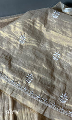 Load image into Gallery viewer, Women&#39;s Lakhnavi Handcrafted Tissue Chanderi Unstitched Kurta And Dupatta Set - HONC0278193
