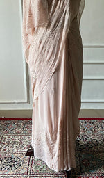 Load image into Gallery viewer, Women's Lakhnavi Handcrafted Viscose Georgette Chikankari Saree - HONC0317909