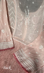 Load image into Gallery viewer, Izana Women's Lakhnavi Handcrafted Mul Chanderi Semi - stitched Chikankari Full Suit Material - HONC0333502