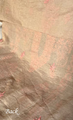 Women's Lakhnavi Handcrafted Mul Chanderi Unstitched Chikankari Full Suit Material - HONC0326121