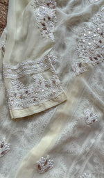 Load image into Gallery viewer, Women&#39;s Lakhnavi Handcrafted Faux-Georgette Chikankari Kurti - HONC0234543
