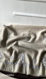 Load image into Gallery viewer, Saziya Women's Lakhnavi Handcrafted Mul Chanderi Semi - stitched Chikankari Full Suit Material - HONC0321286