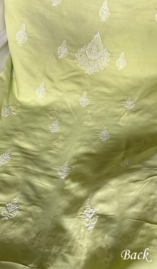 Women's Lakhnavi Handcrafted Cotton Unstitched Chikankari Suit Material - HONC0360798