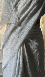 Load image into Gallery viewer, Women&#39;s Lakhnavi Handcrafted Pure Silk Georgette Chikankari - HONC0237602
