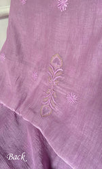 Load image into Gallery viewer, Javeria Women's Lakhnavi Handcrafted Mul Chanderi Unstitched Kurta And Dupatta Set- HONC0326153