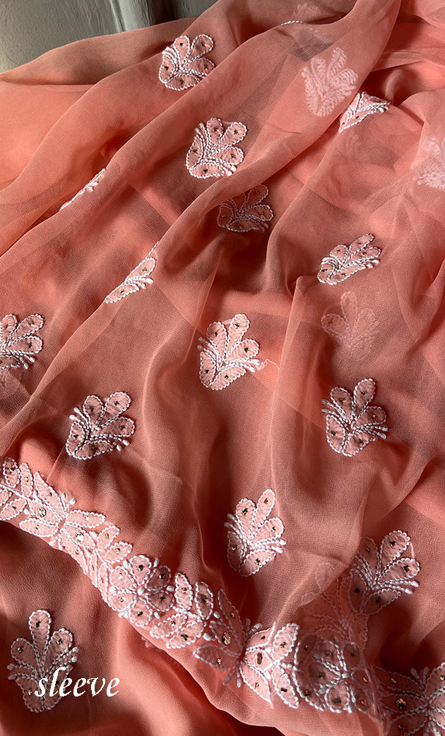 Women's Lakhnavi Handcrafted Unstitched Cotton Chikankari Suit Material - HONC0263373