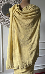 Load image into Gallery viewer, Women&#39;s Lakhnavi Handcrafted Pure Silk Georgette Chikankari Saree - HONC0307217
